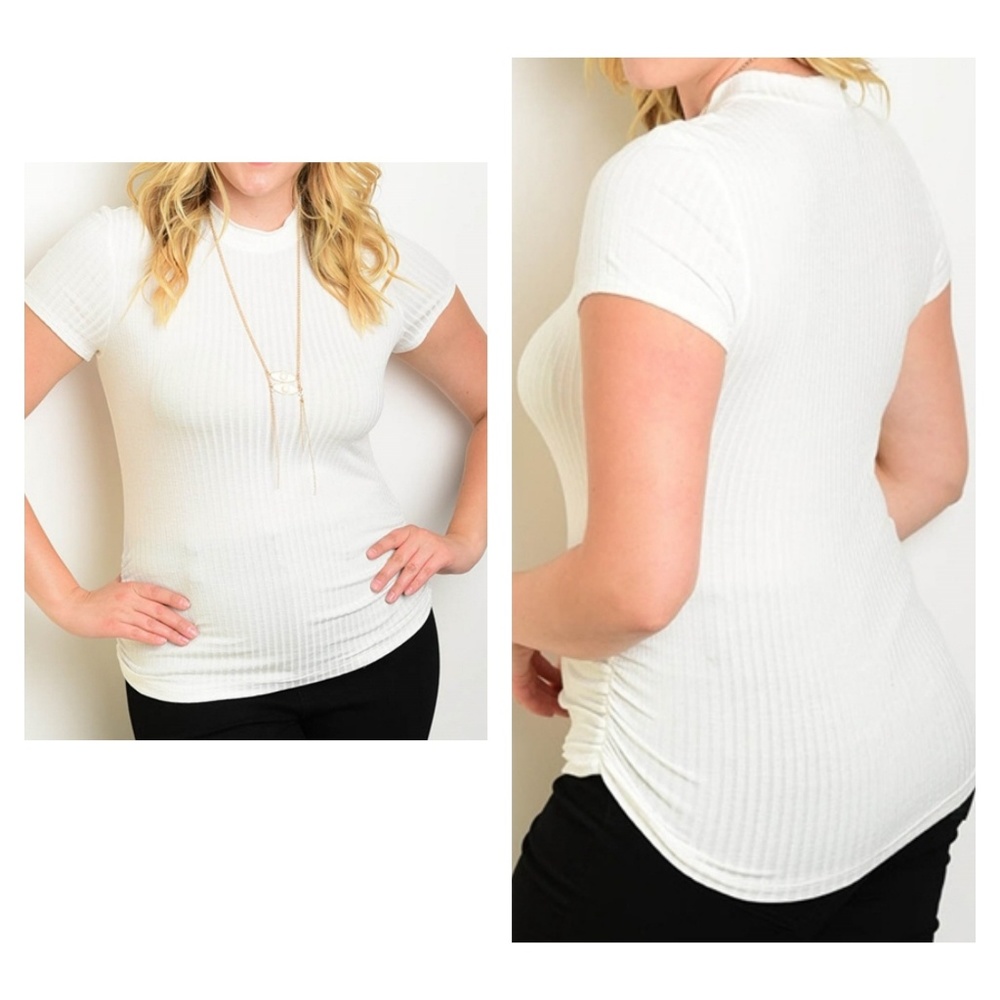 [Last 1!] LAST DAY White Mock Neck Blouse